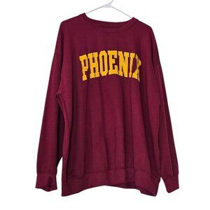 New York Popular Maroon Long Sleeve Sweatshirt "Phoenix" Size 2XL